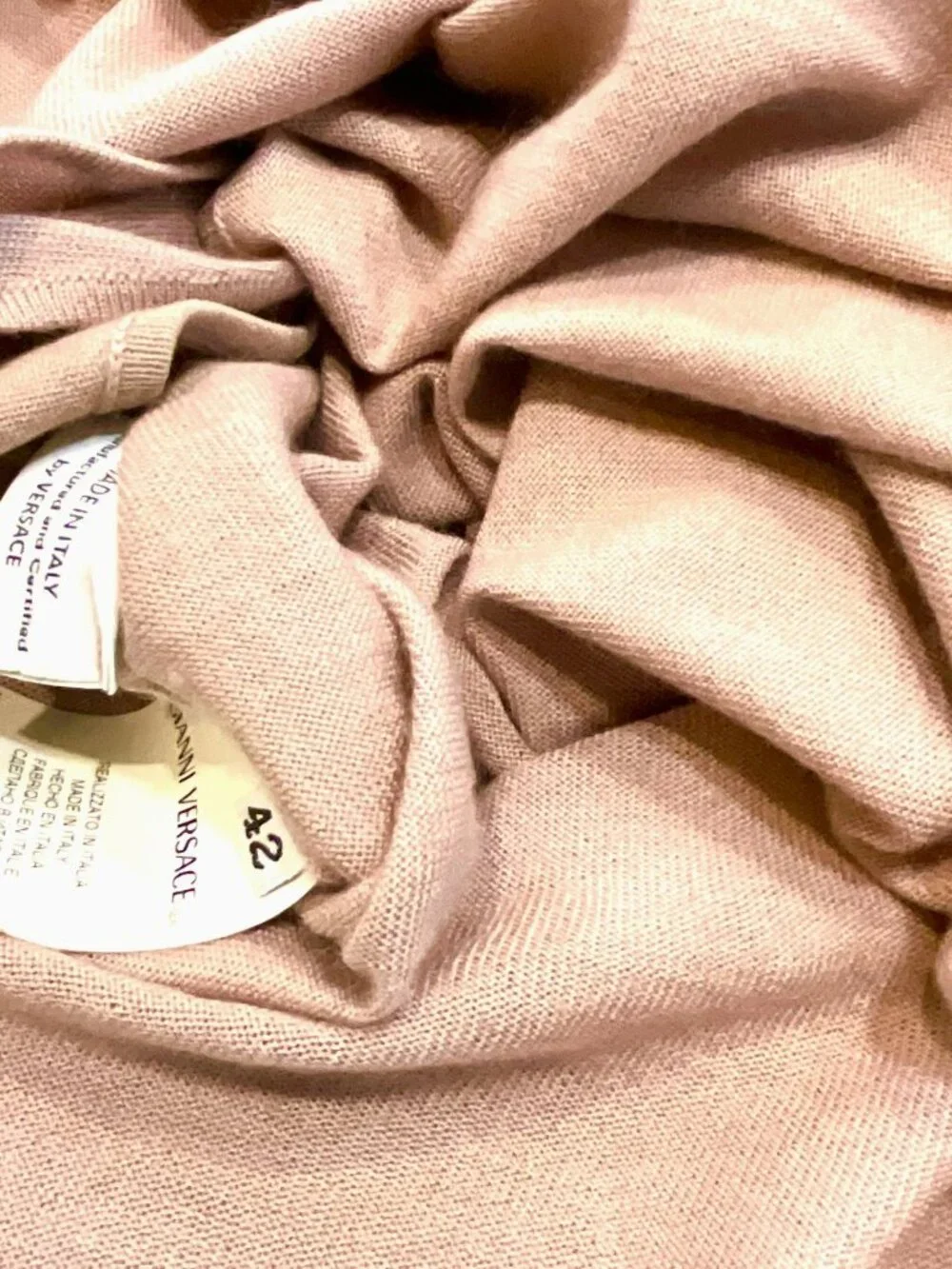 VNT Gianni Versace Cashmere Silk Knit Tank Top Pink Sleeveless Scoop Neck IT42